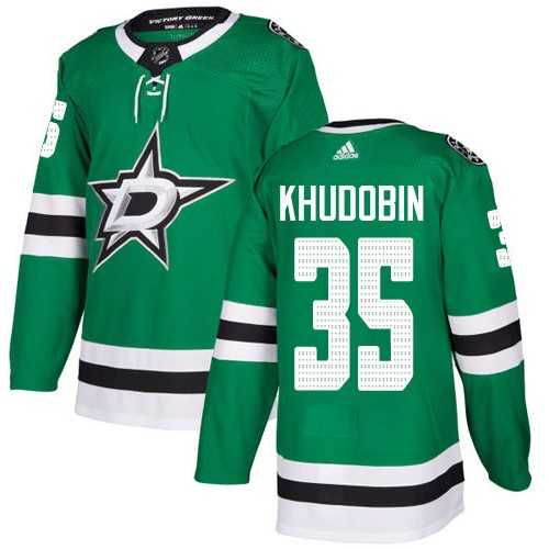 Mens Dallas Stars #35 Anton Khudobin Green Stitched NHL Jersey Dzhi->dallas stars->NHL Jersey